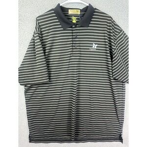 Kapalua Golf Polo Shirt Mens 2XL Brown Stripe Bamboo Golf Performance Rugby Men